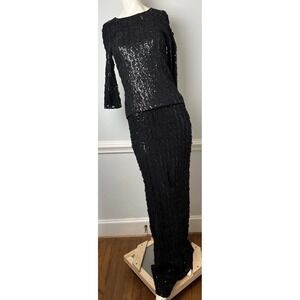 alice+ olivia  STACEY BENDE Long Lace Sequin Skirt Sz 12  and Top Sz Small NWT